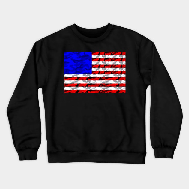 CamoFlag Crewneck Sweatshirt by dflynndesigns